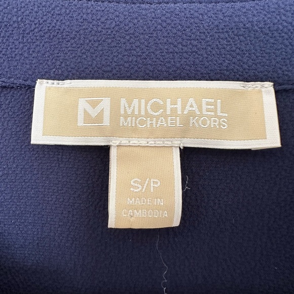 Michael Kors Navy Blue & Gold Blouse - Picture 3 of 7